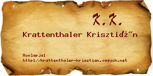 Krattenthaler Krisztián névjegykártya